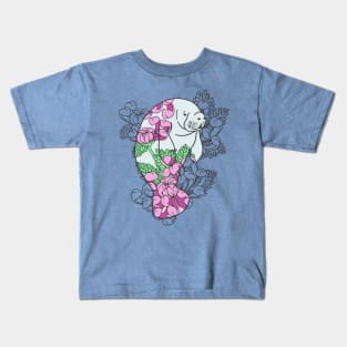 Floral Manatee Kids T-Shirt